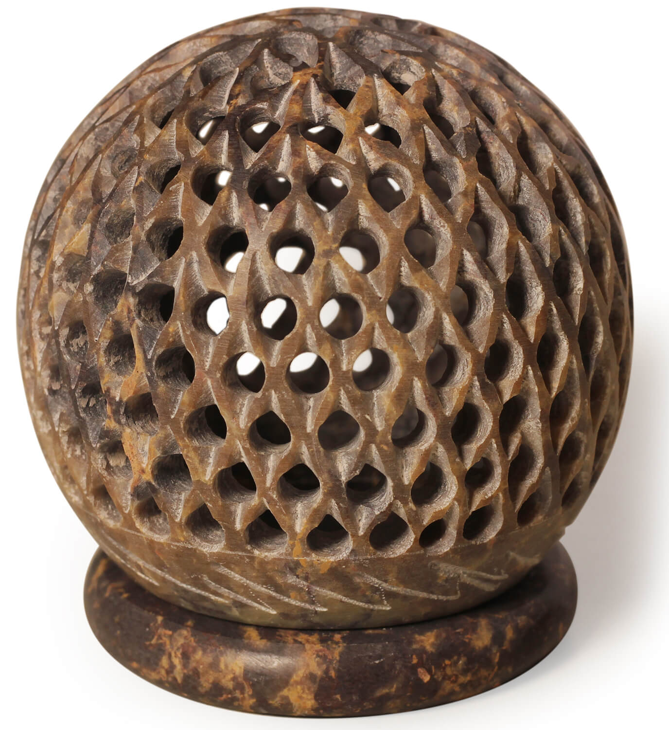 ArtistryBazaar Hand Carved Tealight Holder Sphere Shaped Made From Soapstone  Lantern Decorate Your Home With This Amazing Tea Light Holder
